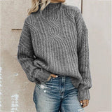 Joskaa Thanksgiving Gift Autumn And Winter New Retro Knitting Turleneck Keep Warm Women Casual Sweaters Fashion All Match Pullover Loose Ladies Sweater