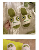 Joskaa 2024 Winter Women Slipper Indoor Home Antiskid Cotton Slippers Frog Cartoon Cute Soft Bottom Warm Open Toe Plush Slippers Man