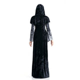 Halloween Joskaa Printed Witch Hooded Cloak Dress Scary Ghost Souls Vampire Skull Cosplay Costume Carnival Party Outfits For Womens