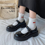 Joskaa Japanese School Students Uniform Shoes Uwabaki JK Round Toe Buckle Trap Women Girls Lolita Cosplay Shoes Sweet Lolita Shoes