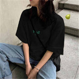 Joskaa Christmas Gift T-shirts Women Rosy Basic Style Letter Printed Oversize 2XL All-match Fashion Students Loose Girl Summer New Hot Sale Streetwear