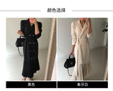 Joskaa Spring Autumn Fashion Chic Korean Office Lady Brief Bandage Long Dress Women Elegant sheath trumpet  Vintage Blazer Dresses Robe