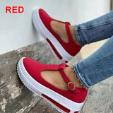 Joskaa Back to College丨Women Shoes Summer Pumps Chunky Mid Heels Plus Size Breathable Mesh Sneaker Wedges Shoes Female Mujer Sapato Feminino