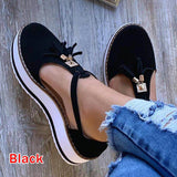 Joskaa Back to College丨Women Shoes Summer Pumps Chunky Mid Heels Plus Size Breathable Mesh Sneaker Wedges Shoes Female Mujer Sapato Feminino