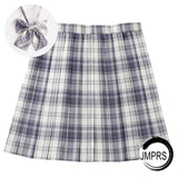 Joskaa Christmas Gift JMPRS Plaid Women Pleated Skirt Bow Knot Summer High Waist Preppy Girls Dance Mini Skirt Cute A Line Harajuku Sexy Japan Faldas