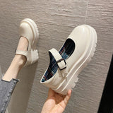 Joskaa White Mary Jane Shoes For Women 2024Autumn Chunky Platform Ankle Strap Pumps Woman Thick Bottom Lolita Shoes Cute Harajuku Shoes