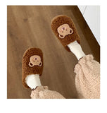 Joskaa 2024 Winter Women Slipper Lovely Bear Cartoon Plush Cotton Home Slippers Female Indoor Household Anti-Skid Thick Bottom Slipper