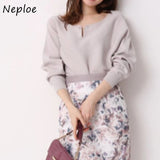 Joskaa Christmas Gift Neploe O Neck Pullover Long Sleeve Knit Sweater Women Loose Causal Solid Pull Femme Spring 2024 New All Match Sueter Mujer