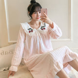 Joskaa Christmas Gift Nightgowns Women Winter Flannel Princess Solid Lace Bow Plus-Velvet Thicken Warm Soft Loose Casual Sweet Girls Sleepshirt Coral