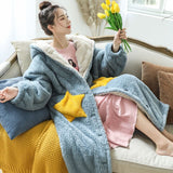 Joskaa Christmas Gift Robes Women Thicker Soft Daily Loose All-match Femme Home Wear Hooded Oversize Plus Velvet Trendy Lovely College Girls Sleepwear