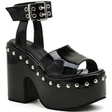 Brand New Dropship 2022 Big Size 43 INS Sale Chunky High Heel Black Gothic Style Lolita Cool Summer Platform Sandals Women Shoes
