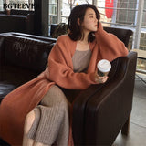 Joskaa Christmas Gift Winter Thick Long Cardigan Knitted Sweater Women Long Sleeve Female Jumper Cardigan Casual Streetwear Open Stitch Sweater