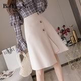 Joskaa Christmas Gift Beiyingni High Waist Skirt Women Elegant Casual Vintage Slim Irregular A Line Skirts Womens Work Wear Streetwear Fashion Saias