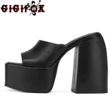 JOSKAA JOSKAA Brand New 2024 Big Size 43 Summer White Goth High Heels Sexy Party Chunky Platform Sandals Shoes Women