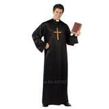 Halloween Joskaa Halloween Cosplay Costumes For Women Clothes Carnival Priest Nun Long Robes Religious Catholic Church Clothing Missionary Men