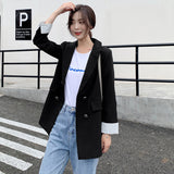 Joskaa Christmas Gift Casual Double Breasted Women Jackets Notched Collar Spring Women Blazer Jacket Autumn Female Outerwear Elegant Ladies Coat 2020