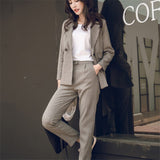 Christmas Gift Joskaa Women Trousers Suit Casual Buttons Jacket & High Waist Pencil Pant Female 2 Pieces Blazer Set Elegant Pant Suit Women