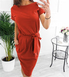 Joskaa New Sexy Summer Loose Casual Solid Color Long Dress Half Sleeve Slash Neck Off Shoulder Ankle -Length Cotton Straight Dress