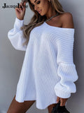 Joskaa hoco dresses Christmas Gift JacuqeLine Spring 2024 Party Club Knitted Dress Women Clothing New Year Plus Size Casual Long Sleeve Sexy V Neck Mini Dresses