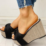 Joskaa  Free Gift Feet Chain Slip On Leisure Platform Summer Sandals 2022 Wedges High Heels Women Shoes Woman Mules Flip Flops