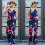 Joskaa New Arrival Sexy Spaghetti Cross Strap Lace Up Jumpsuits Summer Women V Neck Solid Casual Sleeveless Pockets Long Romper  Female