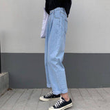 JOSKAA Christmas Gift JMPRS Harajuku Women Jeans Fashion Loose Black Ankle-Length Denim Pants High Waist Casual Autumn Wide Leg Female Baggy Jeans