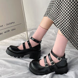 Joskaa Lolita High Platform Small Leather Shoes Spring Autumn Mary Janes Pumps Platform Wedges Sweet Gothic Punk Shoes Cosplay Shoes