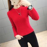 Joskaa Christmas Gift JMPRS O Neck Women Pullover Sweater Vintage Tunic Slim Knitted Top Causal Autumn Long Sleeve Basic Jumper Winter Lady Blouse