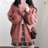 JOSKAA Thick Women Cardigans Sweater Loose Twisted Autumn Oversize Ladies Knit Coat Casual Chic Winter Warm Female Sweater