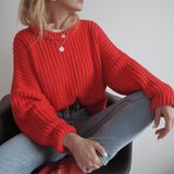 Joskaa Christmas Gift JMPRS Loose Autumn Sweater Women 2024 New Korean Elegant Knitted Sweater Oversized Warm Female Pullovers Fashion Solid Tops