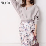 Joskaa Christmas Gift Neploe O Neck Pullover Long Sleeve Knit Sweater Women Loose Causal Solid Pull Femme Spring 2024 New All Match Sueter Mujer