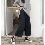 Joskaa Christmas Gift Casual Pants Women Solid Simple Plus Size 5XL Loose Oversize Chic Wide Leg Trousers Females Harajuku Pant Streetwear Ulzzang New