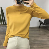 Joskaa Mock Neck Sweater Women Vintage Slim Jumper Soft Warm Knitted Pullover Long Sleeve Fall 2024 Pink Green Black Blue New