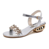 Joskaa  2024 Women Sandals Flip Flop Fashion Rhinestone Wedges Shoes Crystal High Heels Sandals Women Shoes Summer Casual Beach Sandals