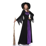 Halloween Joskaa Halloween Witch Cosplay Costume Dressed In Black Purple Witch Women Cosplay Fantasy Halloween Party Dress Sets