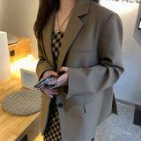 Joskaa New Autumn Winter Women's Blazers Formal Jackets Vintage Fashionable Office Lady Elegant Outerwear Wild Lady Tops JK3555