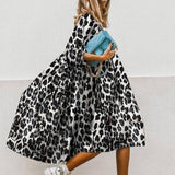 Joskaa Summer Floral Leopard Print Half Sleeve Dress Women Casual O Neck Loose A-Line Dress Retro Elegant Female Party Dress Vestidos