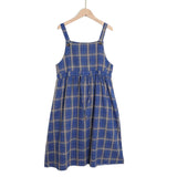 Joskaa Summer Spaghetti Strap Plaid Dress High Waist Sleeveless Long Women Dress Casual Loose Kawaii Dresses Lolita Sundress