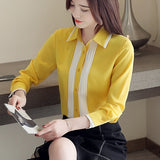 Christmas Gift Solid Long Sleeve Chiffon Ladies Shirt Casual Autumn Women Tops Office Work Shirt  Korean Fashion Clothing Blusas 6101 50