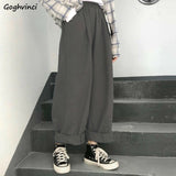 Joskaa Christmas Gift Casual Pants Women Solid Simple Plus Size 5XL Loose Oversize Chic Wide Leg Trousers Females Harajuku Pant Streetwear Ulzzang New