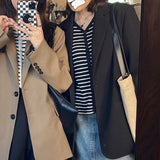 Joskaa New Autumn Winter Women's Blazers Formal Jackets Vintage Fashionable Office Lady Elegant Outerwear Wild Lady Tops JK3555