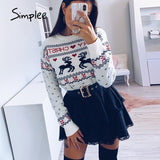 Joskaa Christmas cartoon pattern women sweater autumn Winter o-neck long sleeve jumper black white Causal cute knitted pullover