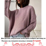 Joskaa Christmas Gift WOTWOY Autumn Winter Thickening Oversized Sweater Women Long Sleeve Casual Loose Pullovers Female Cashmere Solid Knitted Tops