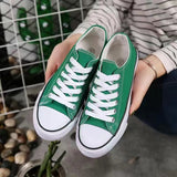 JOSKAA 2024 New Korean Style Ulzzang Daisy Canvas Shoes for Women 45 White Black Yellow Green Purple Color sneakers women