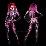 Halloween Joskaa Day Of The Dead Halloween Costumes For Adult Kids Scary Carnival Party Skeleton Bodysuit 3D Print Baby Girl Skull Dress