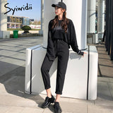 Joskaa Black Jeans Woman Elastic High Waist Denim Pants Cowboy Streetwear Korean Fashion Street Style Boyfriend Jeans Clothes