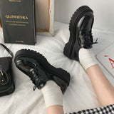 Joskaa Japanese School Uniform Jk Student Shoes Girls Women Kawaii Lolita Soft Sister Round Toe Platform Low Heel Shoes Mary Jane Shoes