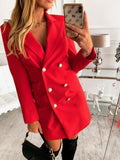 Joskaa hoco dresses Graduation Gift  2024 Office Lady Blazer Dress Women Casual Notched Collar A-Line Mini Dresses Robe Femme Long Sleeve Buttons Slim Party Vestido