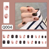 Joskaa 24pcs Press On Nails Long Pink Heart Silver Glitter Coffin False Nails Design Ballerina Fake Nails Fairy Nail