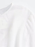 Joskaa Autumn New White Blouse Women O Neck Long Sleeve Elegant Lace-up Blouses 2024 Causal Shirt Tops Fall Blouse